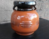 Vintage brown ceramic vase jug amphora