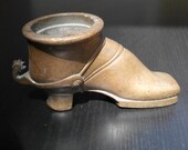 Cowboy Boot Spur Ashtray Antique Solid Bronze Heel Boot figurine