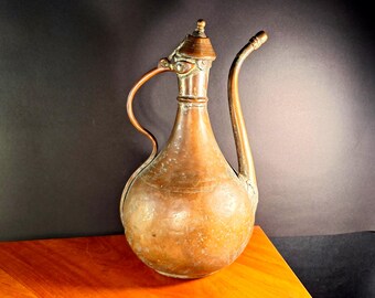 Antique Solid Copper Pitcher Oriental Jug - Etsy