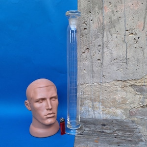 1000 ml Laboratory glass graduated cylinder  with stopper Vintage lab beakers