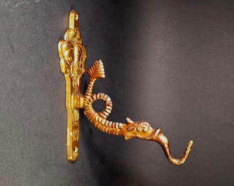 Vintage brass fish wall hook  Towel hooks Sea marine decor