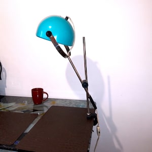 Vintage  Clamp Lamp  workplace lighting 1970s mid century  space age desk lamp