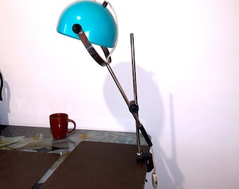 Vintage  Clamp Lamp  workplace lighting 1970s mid century  space age desk lamp