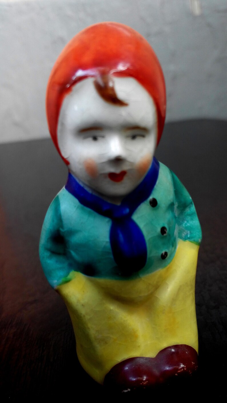 Vintage Japanese Porcelain Salt or Pepper Shaker boy statuette kitchen table figure Collectible Salt Shaker Single Salt Shaker
