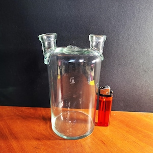 2 Neck Laboratory Woulff bottle  Vintage Apothecary Chemistry  glass bottle flask