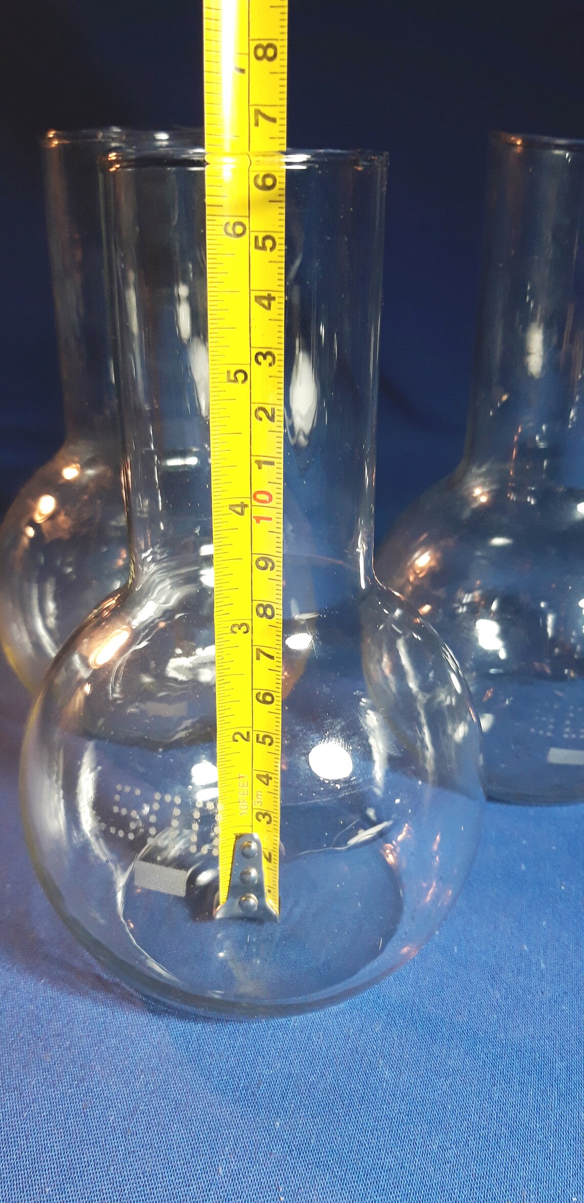 Set of 3 Vintage Lab Glass Flasks Bottles 500 Millilitres Etsy