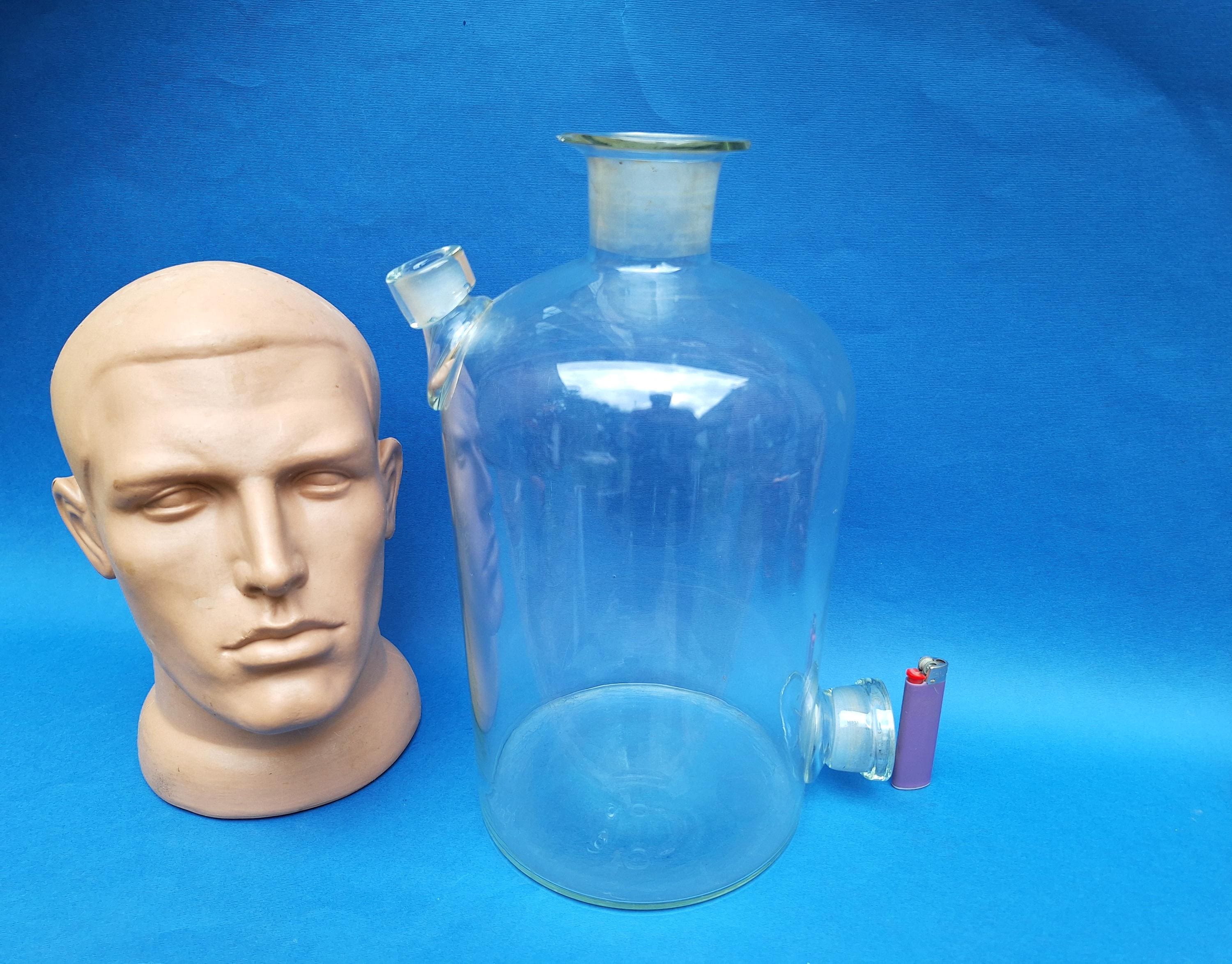 3つ口の実験室用ウルフ瓶 ヴィンテージ 薬局化学ガラス瓶フラスコ