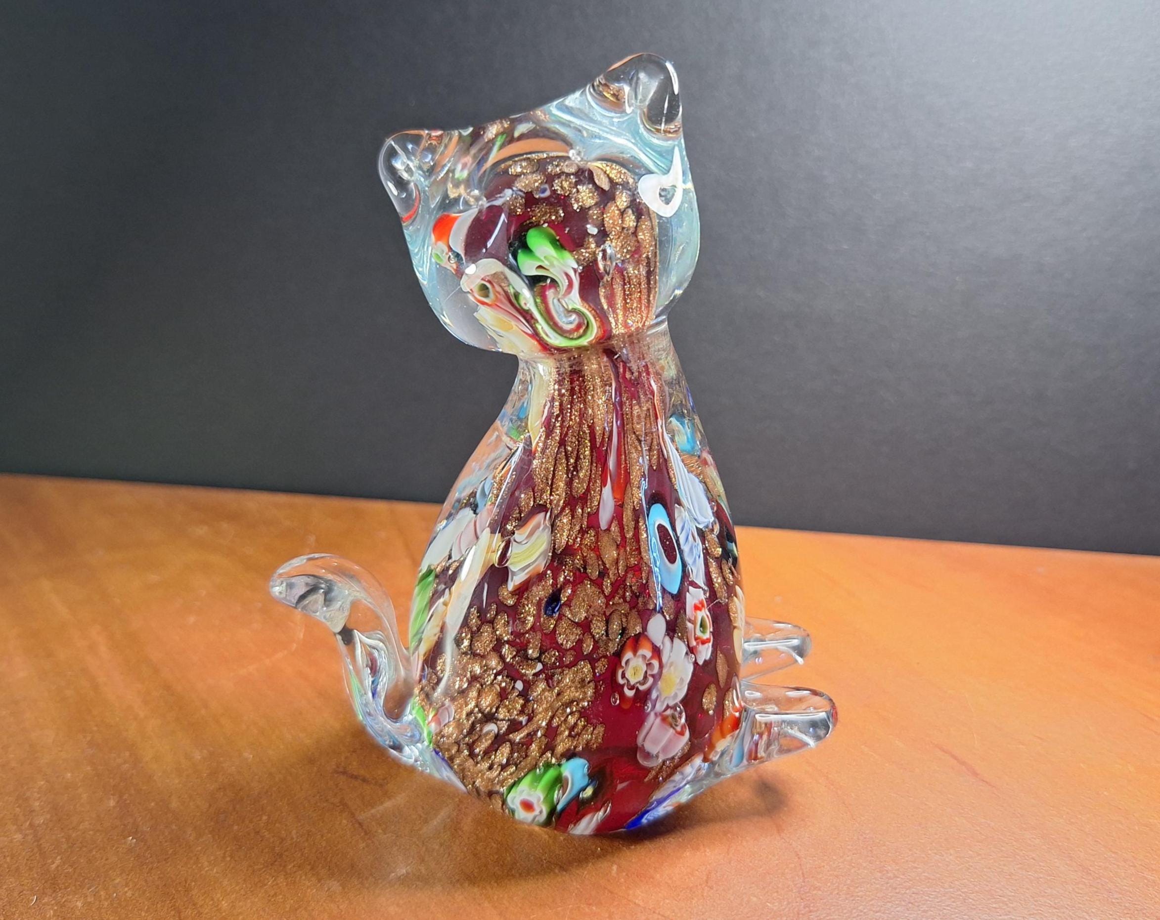 Murano Glass Cat Hand Blown Millefiori Art Glass Figurine - Etsy