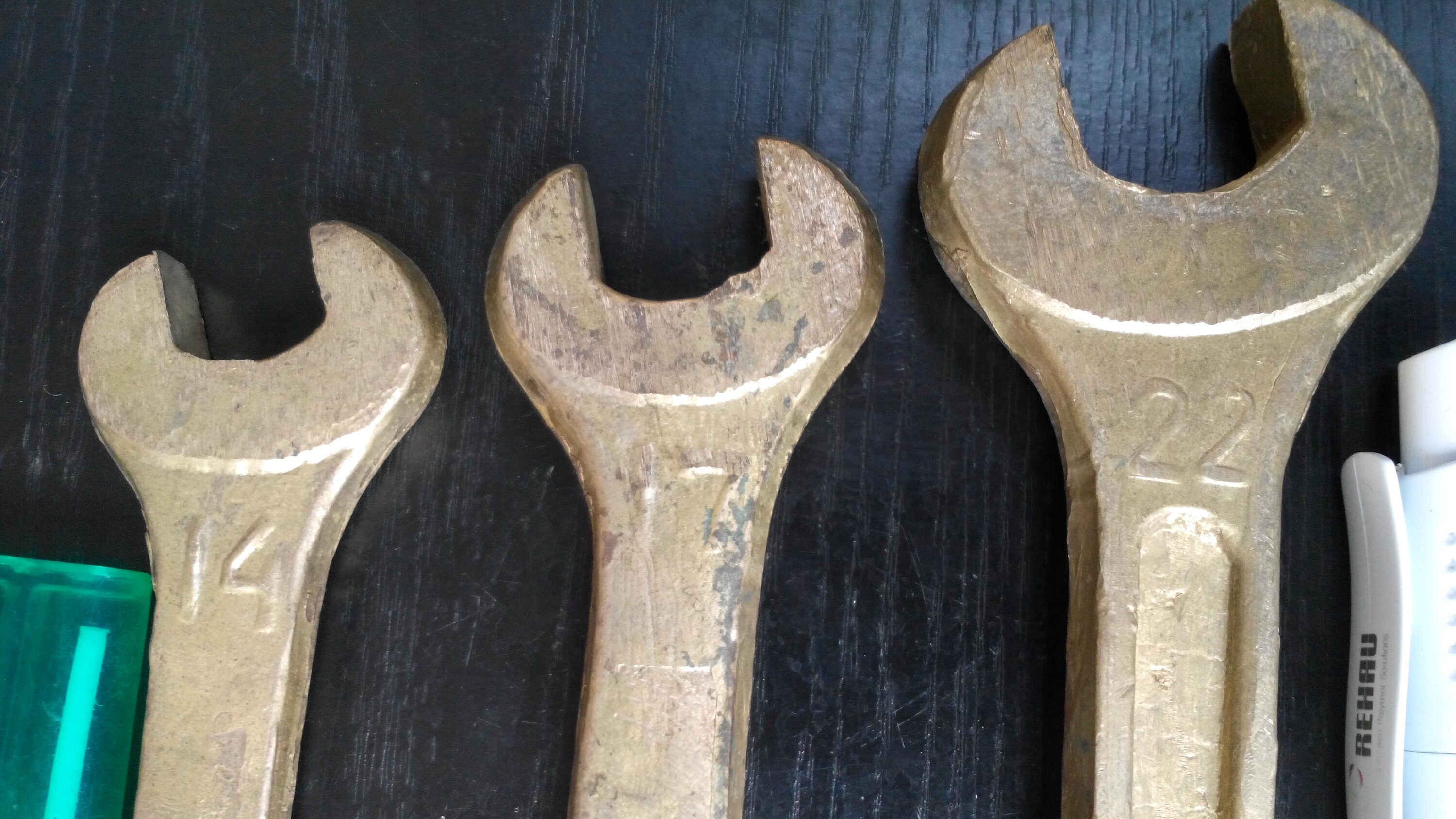 Antique Non Sparking Bronze Brass Wrench Set of 3 Spanner Etsy