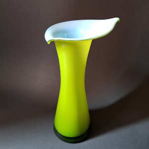 Vintage Jack in Pulpit Calla Lily art glass vase hand blown