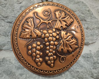 Grape vintage copper jelly mold  baking mold   cook form kitchen decor