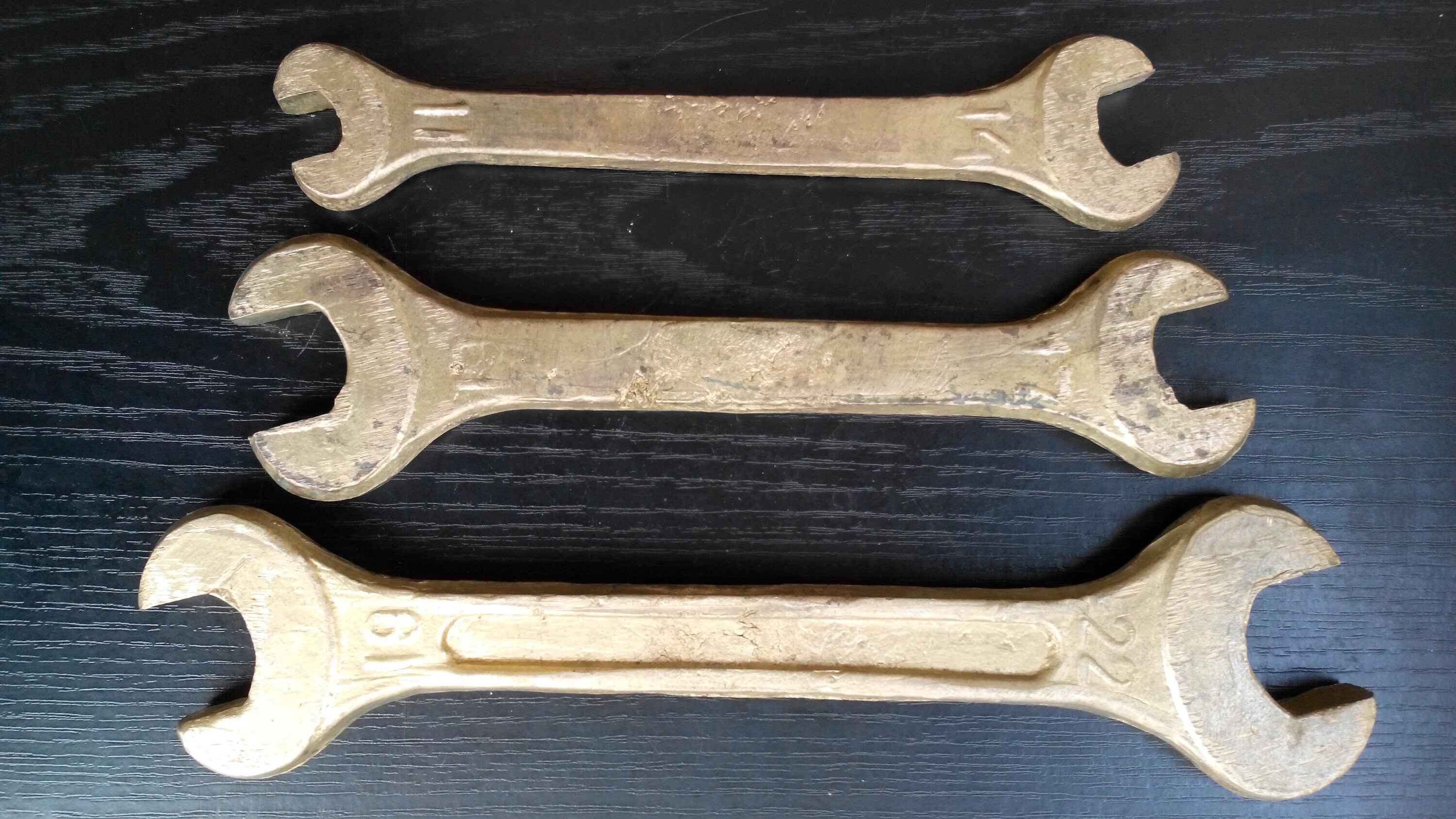 Antique Non Sparking Bronze Brass Wrench Set of 3 Spanner Etsy