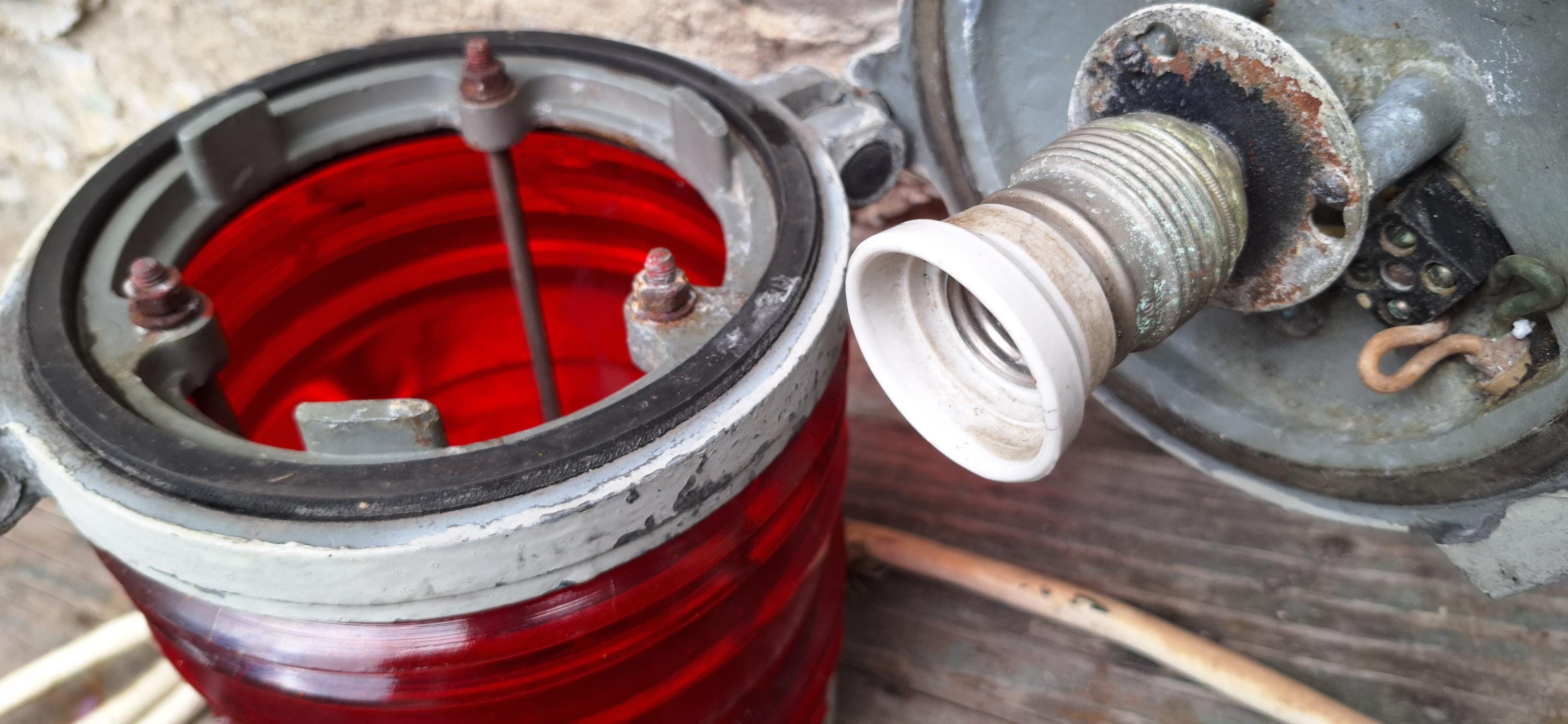 Vintage Nautical Signal Lantern: USSR Navy Lamp, Red Lens - Etsy