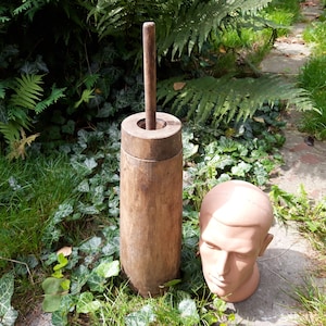 Antike Holz Butterfass Schale Eimer Gefäß