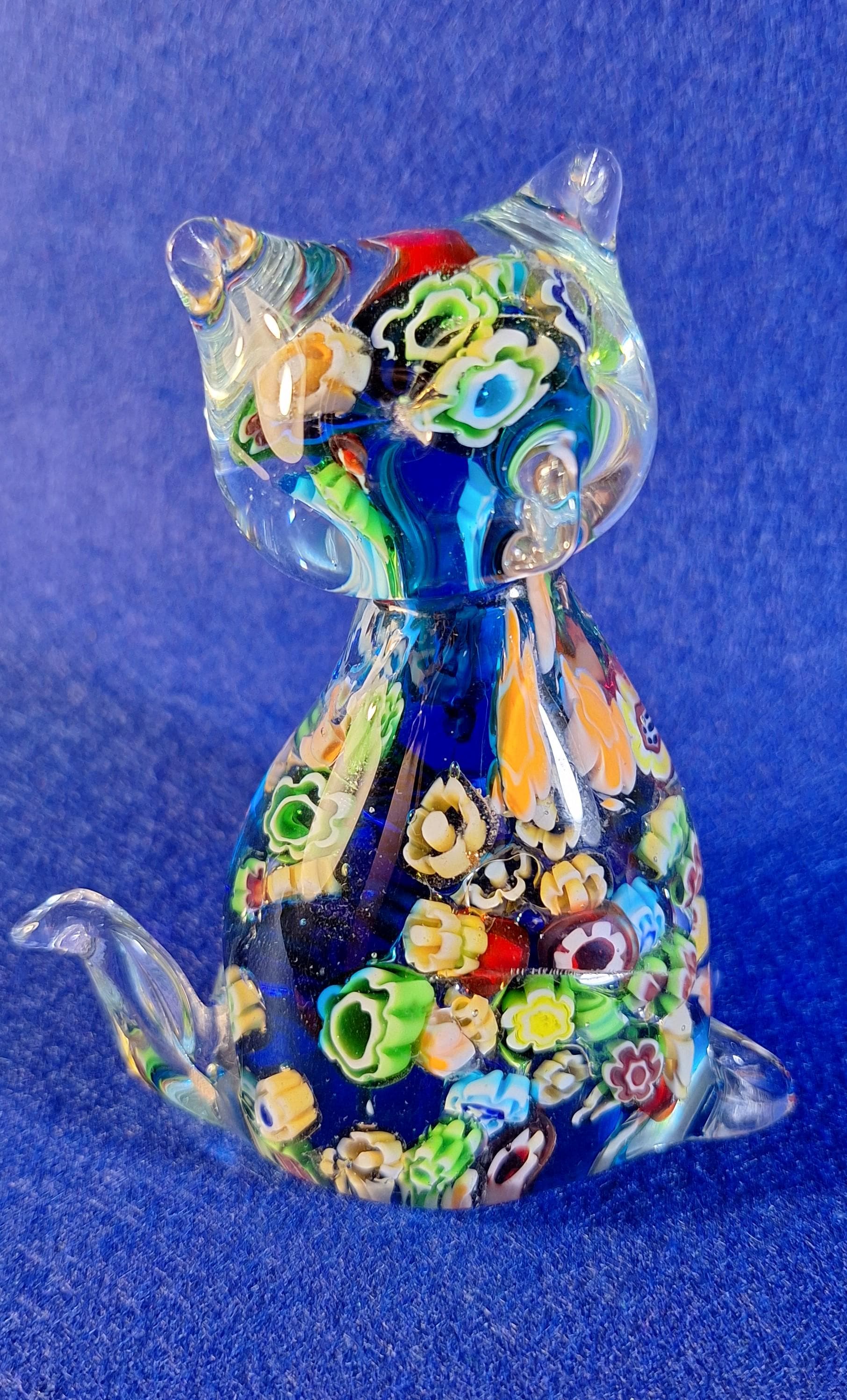 Murano Glass Cat Hand Blown Millefiori Art Glass Figurine - Etsy