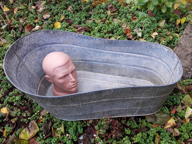 Antique Galvanized Bathtub Zinc Trough Etsy