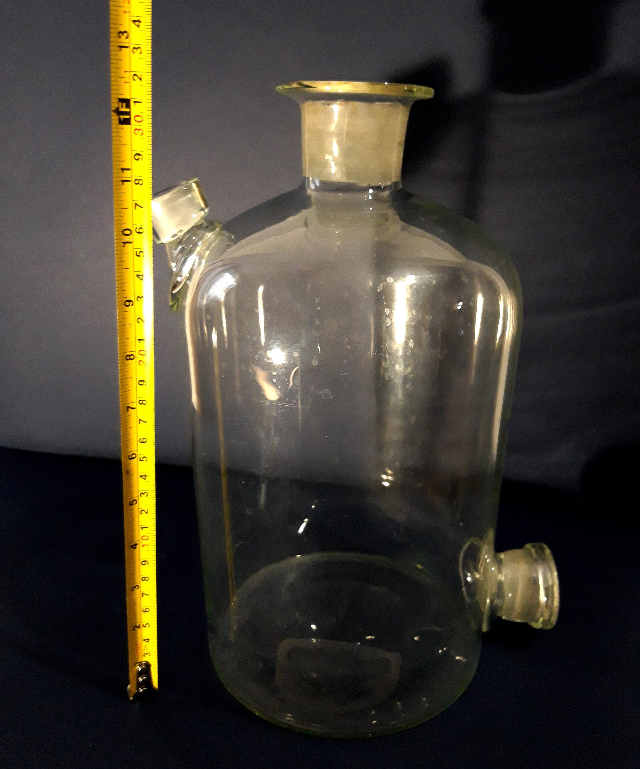 19世紀 英国 実験用 ガラス瓶 ウルフ瓶 Woulff bottle 古道具 19世紀