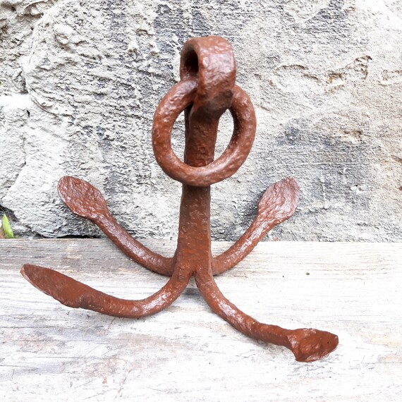 Antique Four-legged Forged Small Maritime Boat Anchor 