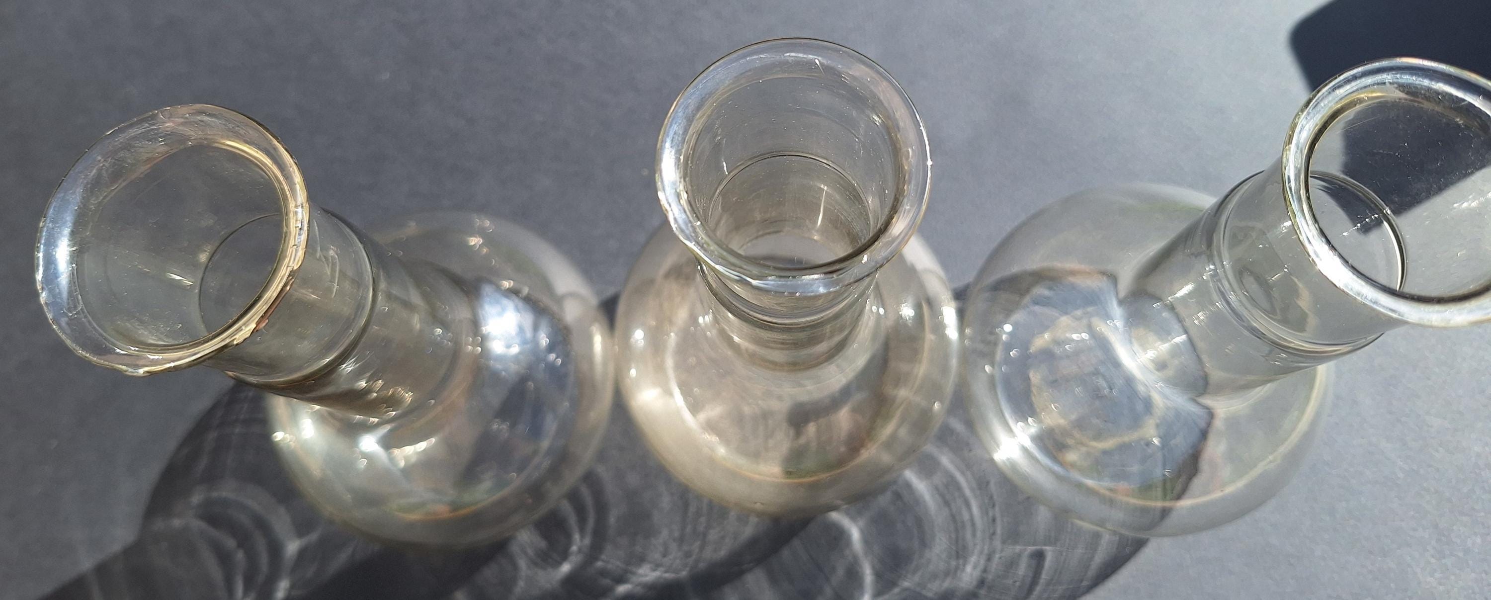 250 ml 3個セット ヴィンテージ実験用ガラスフラスコ 化学ガラス製品