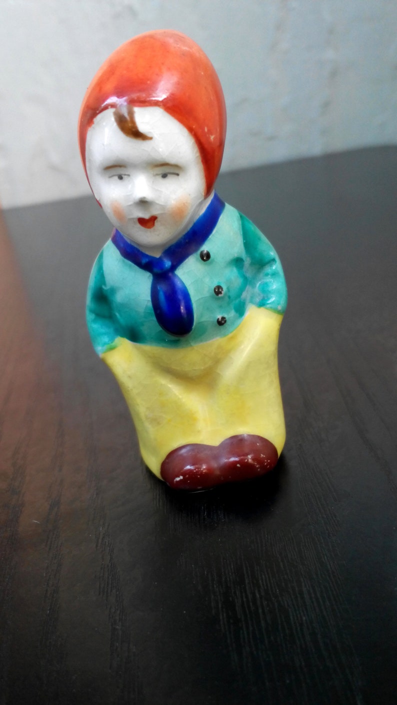 Vintage Japanese Porcelain Salt or Pepper Shaker boy statuette kitchen table figure Collectible Salt Shaker Single Salt Shaker