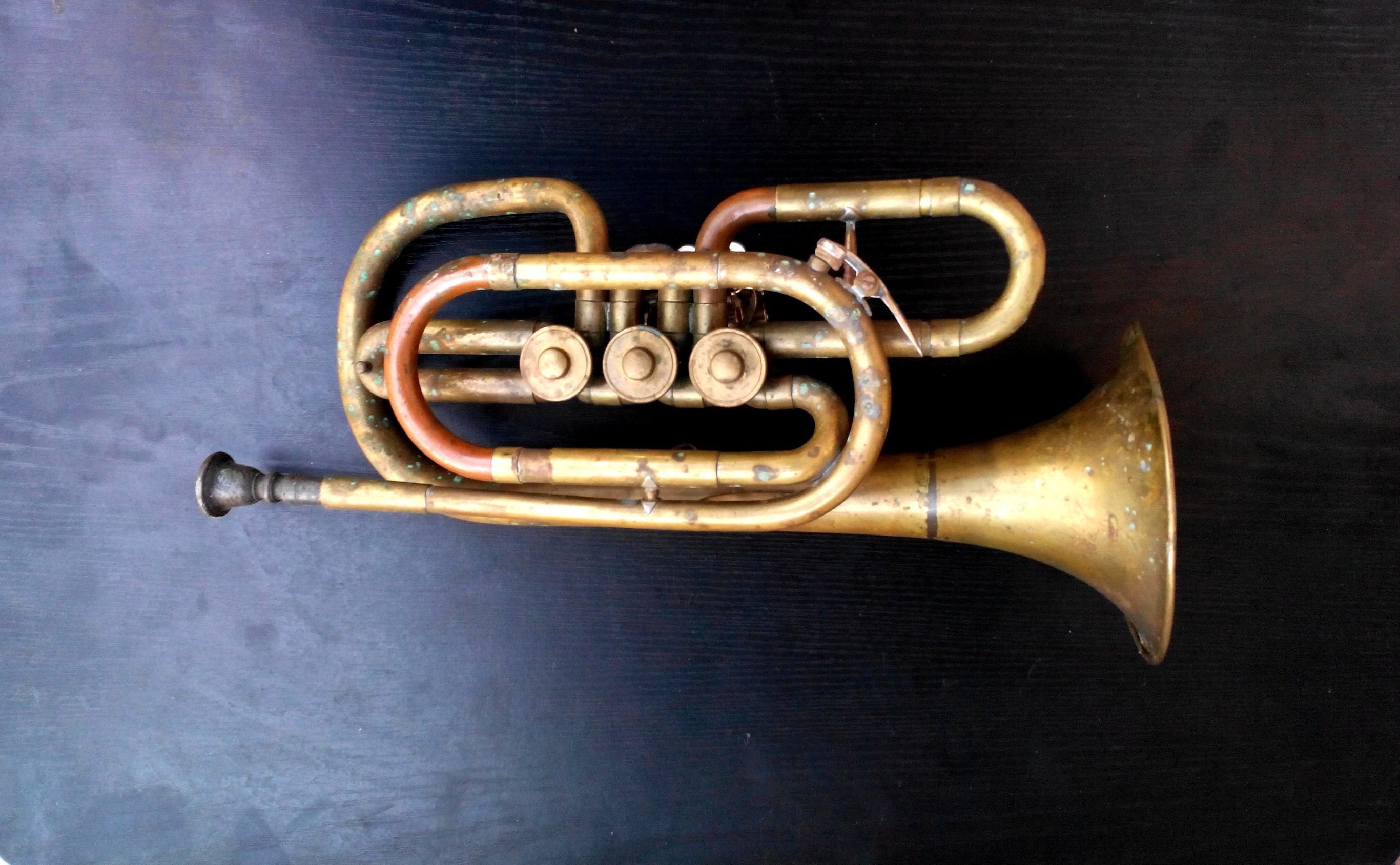 Vintage trumpet brass instrument Brass Wall Hanging Decor Etsy