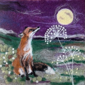 Needle Felting Picture Kit ‘Moon Gazing Fox’