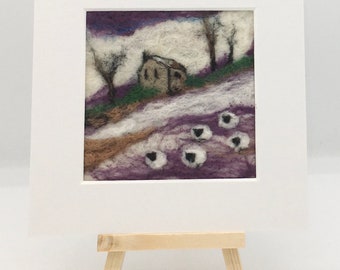 Country Cottage Scene Felted Picture Kit