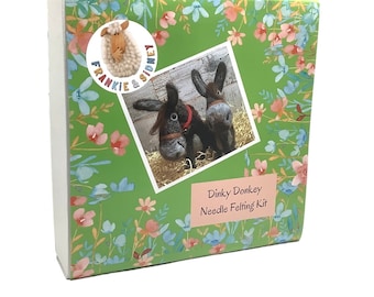 Needle Felting Donkey Kit, home decor, Free Uk delivery