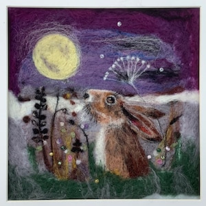 Needle Felting Picture Kit ‘Star Gazer Hare’