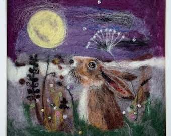 Needle Felting Picture Kit ‘Star Gazer Hare’