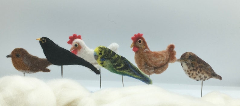 Needle felting,Bird Brooches kit, fashion, dress wear, easy crafts, wool, hobby, sewing image 4