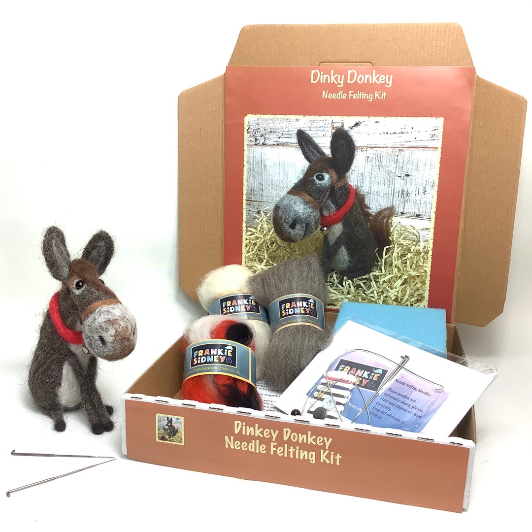 Needle Felting Donkey Kit, Home Decor, Free Uk Delivery Etsy