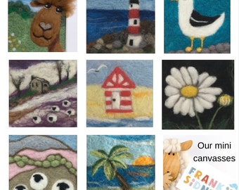 Mini felting canvasses pack