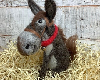 Needle Felting Donkey Kit, home decor, Free Uk delivery
