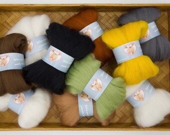 Needle Felting Wools selection pack ‘Naturals’