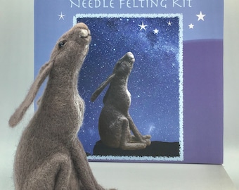 Star Gazer Hare model needle felting kit