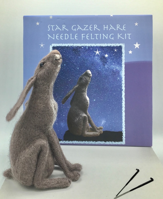 Star Gazer Hare model needle felting kit