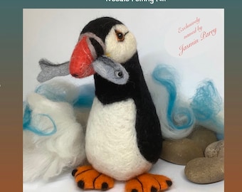 Needle Felting Kit Puffin. Pebbles the Puffin