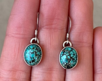 Sterling Silver 925 Handmade Turquoise Dangle Earrings - Pre-Owned (2.3g)