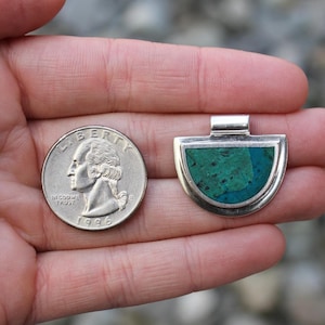 Pre-Owned Sterling Silver Chrysocolla Pendant 8.2g