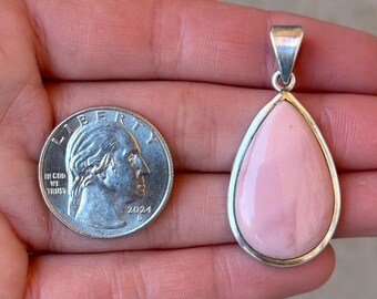 Sterling Silver 925 Handmade Pink Jasper Pendant - Pre-Owned (6.5g)