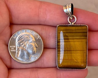 Sterling Silver 925 Handmade Tiger's Eye Pendant - Pre-Owned (12g)