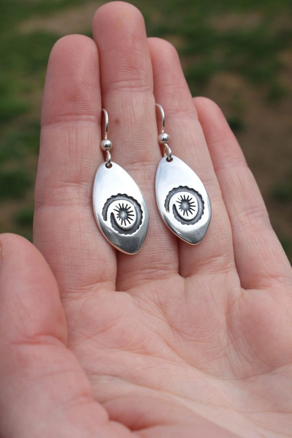 Pre-Owned Sterling Silver Sun Swirl Earrings - image 2