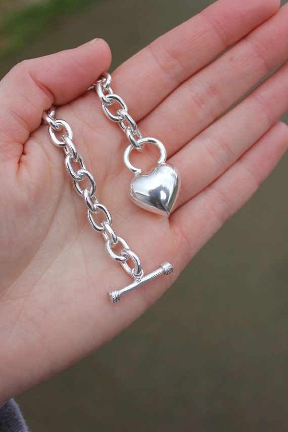 Pre-Owned Sterling Silver Super Chunky Heart Togg… - image 4