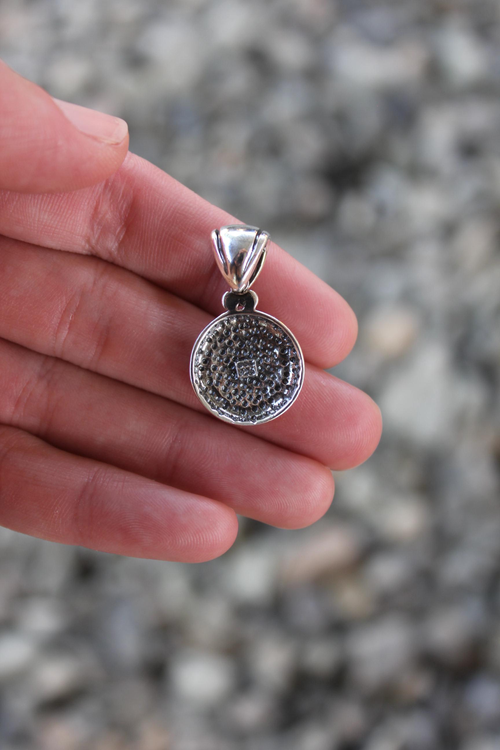 Sterling Silver 925 Ornate Filigree Scroll Design Pendant - Pre 