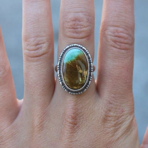 Sterling Silver Size 6.5 Handmade Pilot Mountain Turquoise Ring