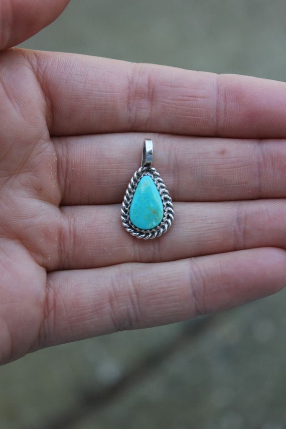Pre-Owned Sterling Silver Handmade Turquoise Tear… - image 7