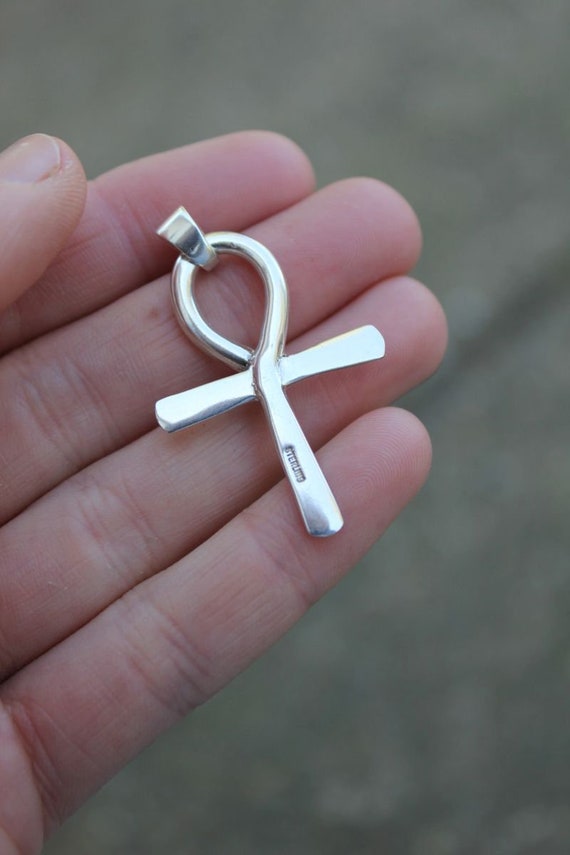 Pre-Owned Sterling Silver Handmade Egyptian Ankh … - image 5