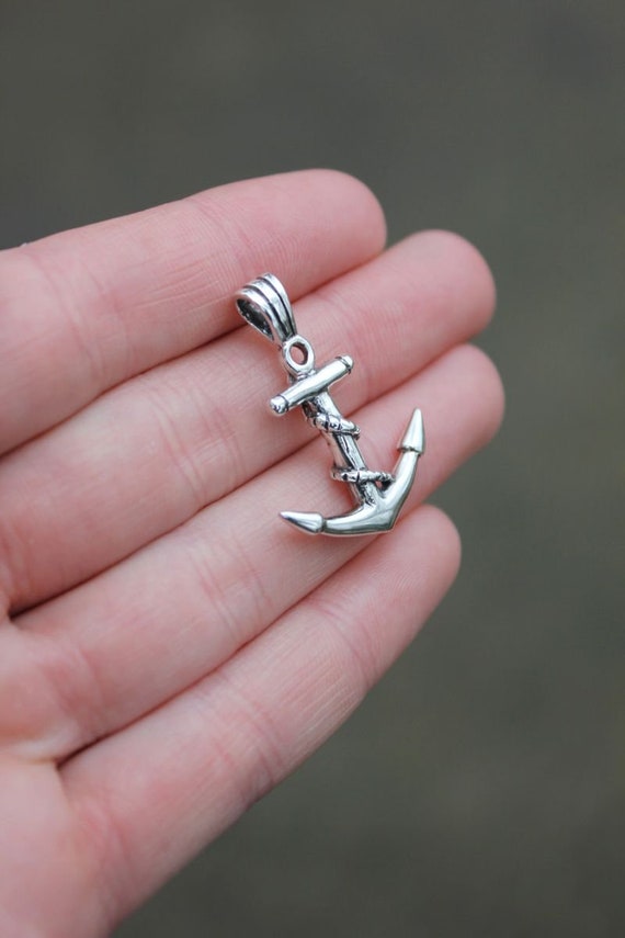 Pre-Owned Sterling Silver Anchor Pendant 4.2g - image 4