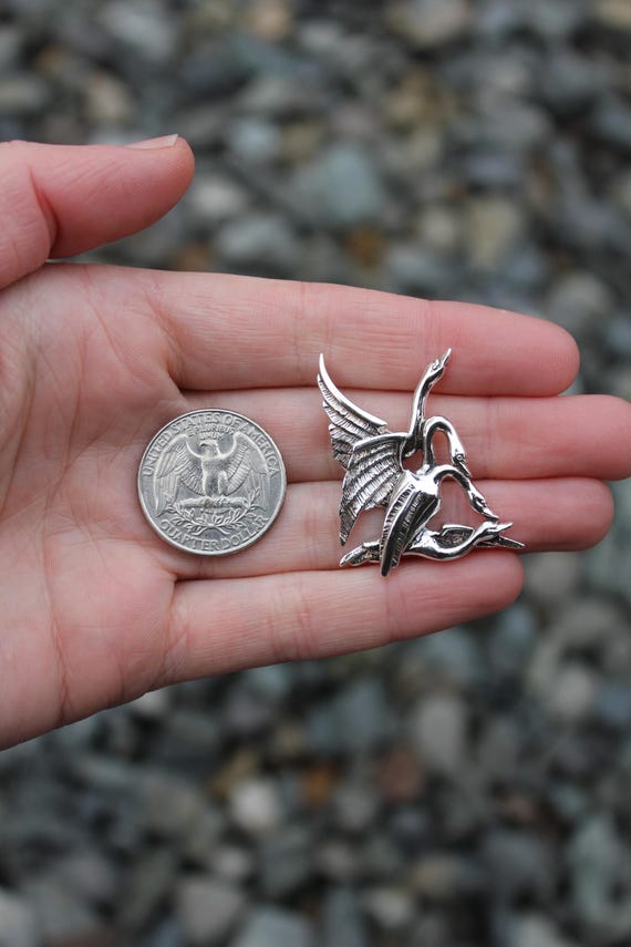 Sterling Silver 925 "Children of Lir" Irish Swan Pendant - Pre-Owned(8.5g)